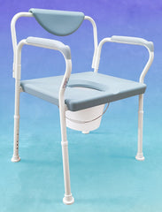 225kg - Heavy Duty Aluminium Commode - detachable backrest