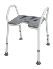 Affinity shower stool with grey PU padded seat