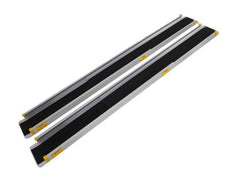 Set of two aluminium Anti-Slip Telescopic ramps for wheelchair access with black traction grips