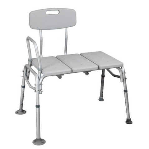 This is an image of a white Bath Transfer Board with backrest