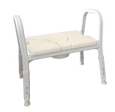 Bariatric Over Toilet Aid with modesty cover and white seat