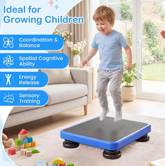 Bouncing Board Mini Trampoline demonstrated for different indoor exercise routines including movement, balance and fitness activities