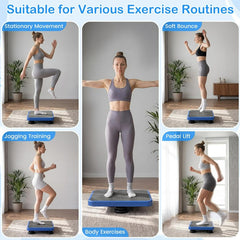 Bouncing Board Mini Trampoline with adjustable elastic resistance ropes demonstrating how to use the equipment for exercise and movement