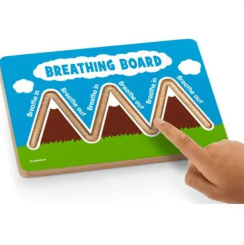 Breathing Board with child's finger following the carved out path