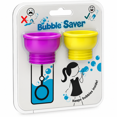 bubble blower saver lids pink and yellow