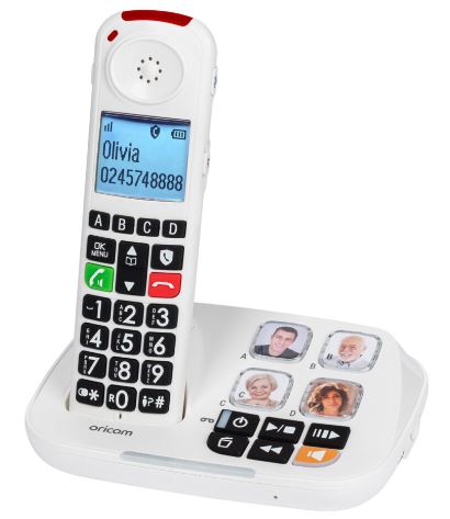 CARE100 Cordless Amplified Big Button Phone system in white