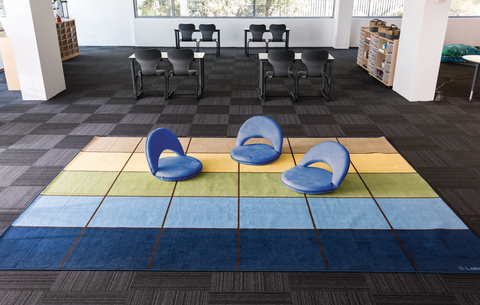 Calming Colours Classroom Rug with natural tones for inclusive learning spaces in a classroom setting