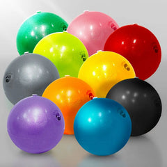 This is an image of 10 aromatherapy Chi Balls. The colours are Green, Pink, Red, Lime Green, Yellow, Silver, Orange, Blue and Purple