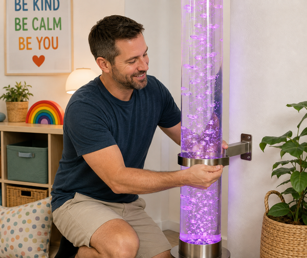 Wall Bracket for LED Bubble Tubes - Great for Self Regulation Zones