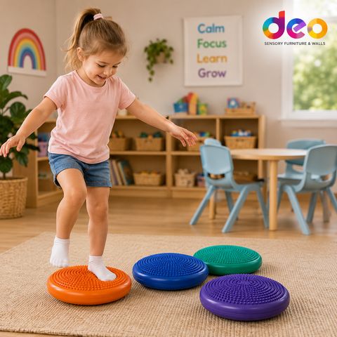 Seat Wobble Cushions - Set of 4 - for motor skills and strengthening