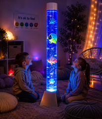 Interactive Bubble Tube with Floating Fish – 183cm Sensory Bubble Tube for Schools, Therapy & NDIS Participants