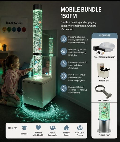 Mobile Sensory Bubble Tube Bundle 150FM – 1.5m Interactive Sensory Experience