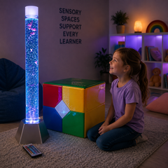 Interactive Bubble Tube with Floating Fish & Extra Large Remote Cube – 183cm