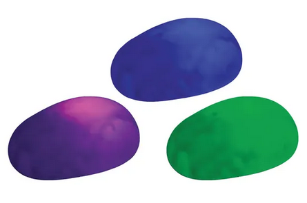Colour Changing LED Pebbles in blue, purple, and green