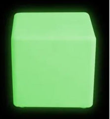 Colour Changing LED Stool glowing with green light