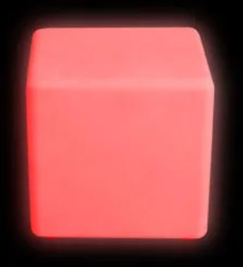 Colour Changing LED Stool glowing with Red light