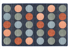 Overhead view of Colours of Australia rug with circular pattern and earthy tones