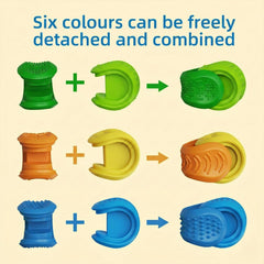 Connectable Tactile Fidget Balls Set creating different shapes and visual patterns