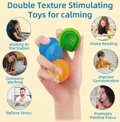 Connectable Tactile Fidget Balls Set for quiet tactile sensory engagement in different environments