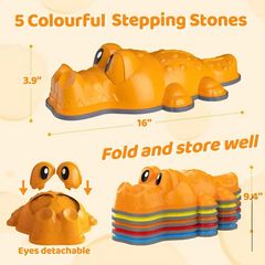Dimensions of the Crocodile Balance Stones also showing how the eyes are detachable.