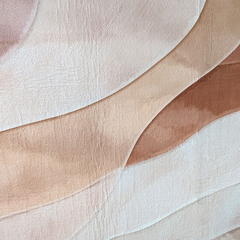 Close up of the  Clay Drift Memory Foam Mat with 35mm high-resilience foam, non-slip base and organic clay, blush and terracotta pattern.