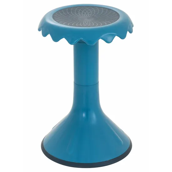 Blue coloured Ergerite Flexi Stool ergonomic active seating stool with rounded non-slip base for improved posture, focus, balance and flexible classroom or therapy environments