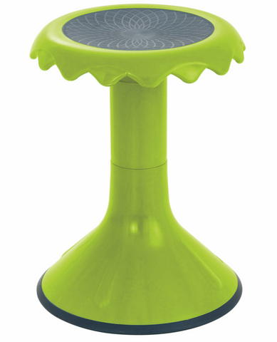 Lime green coloured Ergerite Flexi Stool ergonomic active seating stool with rounded non-slip base for improved posture, focus, balance and flexible classroom or therapy environments