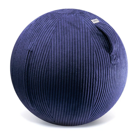 This is an image of the Esfera Designs Vestibular Balance & Movement Ball in blue, made with corduroy fabric.