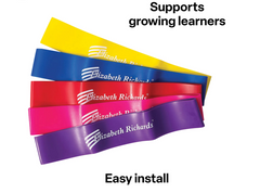 Chair Bands 5 Pack in red yellow blue purple and pink for classroom foot support and seated movement