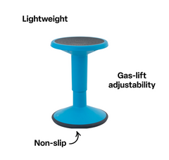 Features of the Height adjustable flexi stool with curved base for active seating