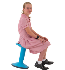 Student tilting on the Height adjustable flexi stool with curved base for active seating