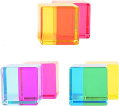 Gem cubes displayed in different colour combinations.