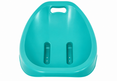 Front view of a green rocking floor chair