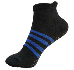 Adaptive Clothing - Gripperz Non-Slip Ankle Sock - New Black Racer Colour  with rubber dots on the bottom