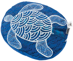 Gumbula First Nations Marine Animal Cushion with turtle print featuring authentic Indigenous artwork by Uncle John Smith Gumbula