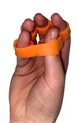 Hand with orange hand strengthener 