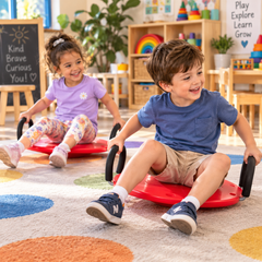 Hand Held Rotation Boards helping preschool children develop balance, coordination and motor skills through active play.