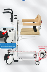 This is an image of the iMove 3 hydraulic commode transfer chair. Side View.