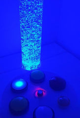 Sensory Bundle 150WS -Bubble Tube 150cm tall with Interactive Wireless Switchbox and Sofa Podium- Lighting