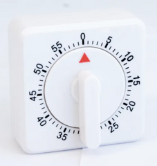 White kitchen timer with dial knob