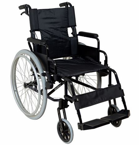 Lightweight Self-Propelled Wheelchair with Black Frame