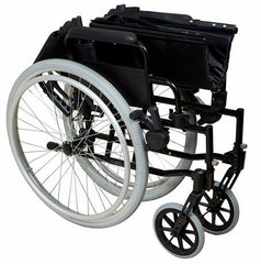 Lightweight Self-Propelled Wheelchair with Black Frame folded up