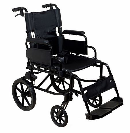 Lightweight Transit Wheelchair Black Frame