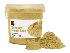 Natural coloured Educational Colours Sensory Magic Sand reusable modelling sand in storage tub for fine motor skill development and creative play