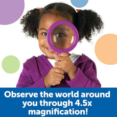 Child using jumbo magnifier for STEM learning