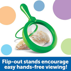 Green jumbo magnifier with flip-out stand