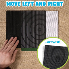 Mindful Motions Sensory Card with motion slider demonstrating left and right movement to create visual patterns for visual processing, mindfulness and self-regulation
