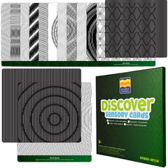 Mindful Motions Sensory Cards set with 12 visual pattern cards and 2 motion sliders for optical illusions, STEM exploration, visual processing and self-regulation