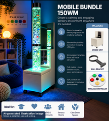 image of a bubble tube in a mobile unit with all parts included.