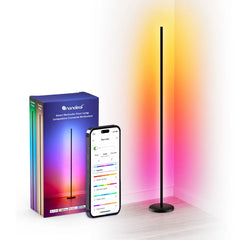 Nanoleaf Multicolour Floor Lamp with phone